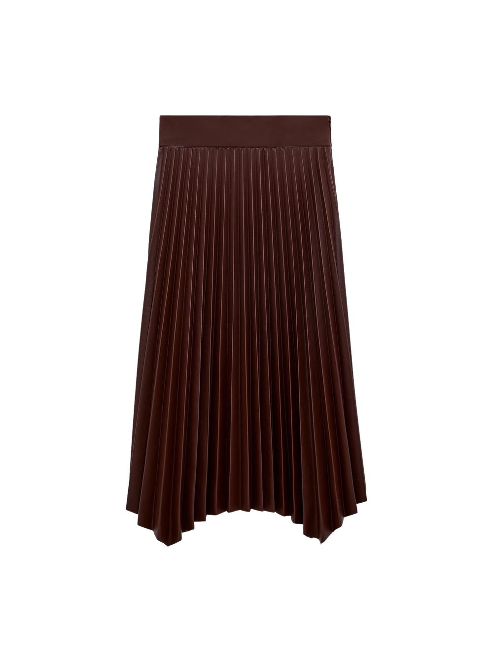 Zara Chocolate Brown Asymmetrical Pleated Skirt